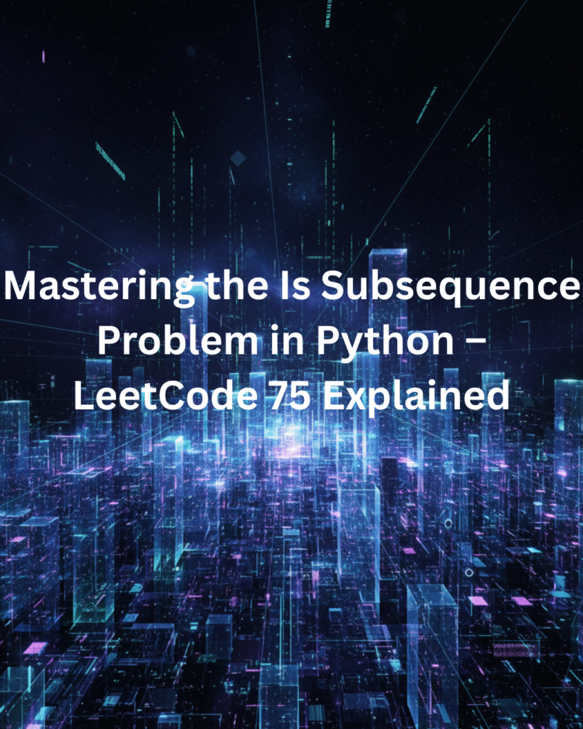 Mastering the Is Subsequence Problem in Python – LeetCode 75 Explained