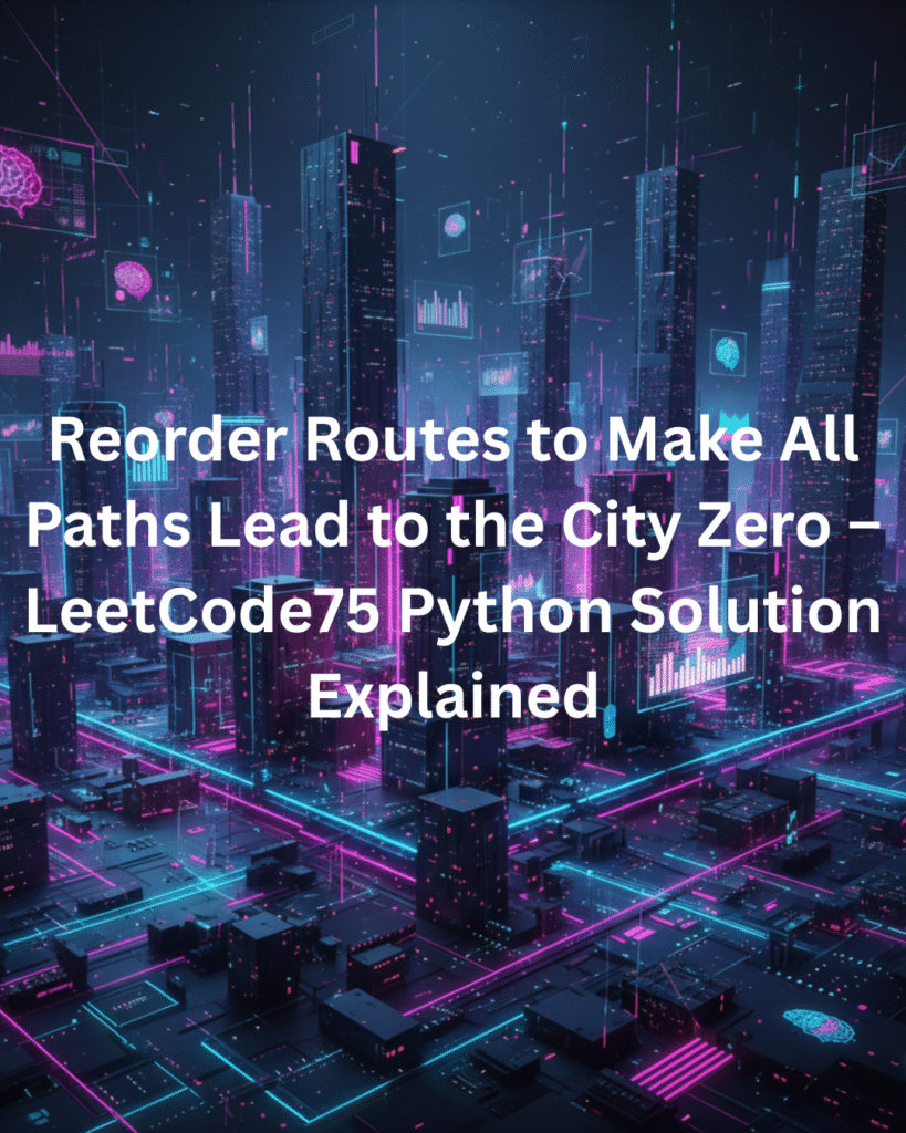 Reorder Routes to Make All Paths Lead to the City Zero – LeetCode75 Python Solution Explained