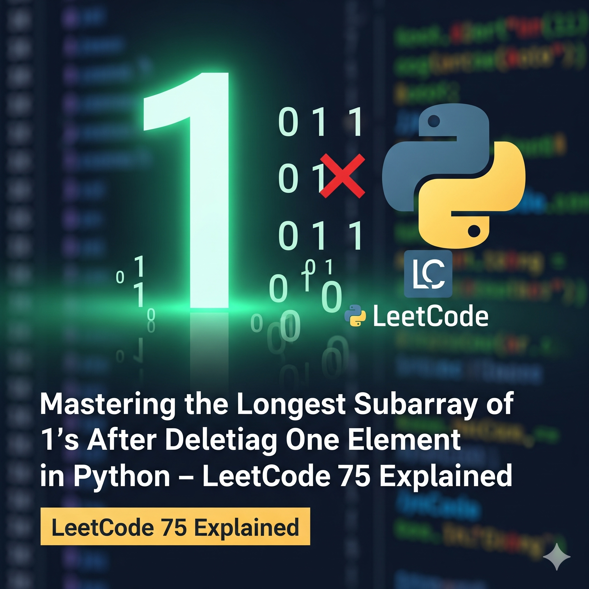 Mastering the Longest Subarray of 1’s After Deleting One Element in Python – LeetCode 75 Explained