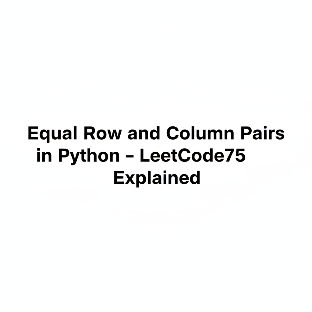 Equal Row and Column Pairs in Python – LeetCode75 Explained