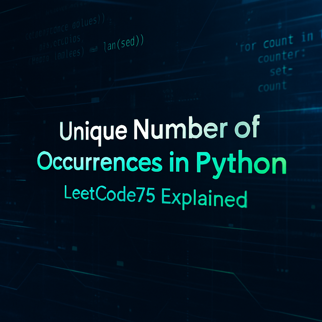 Unique Number of Occurrences in Python – LeetCode75 Explained