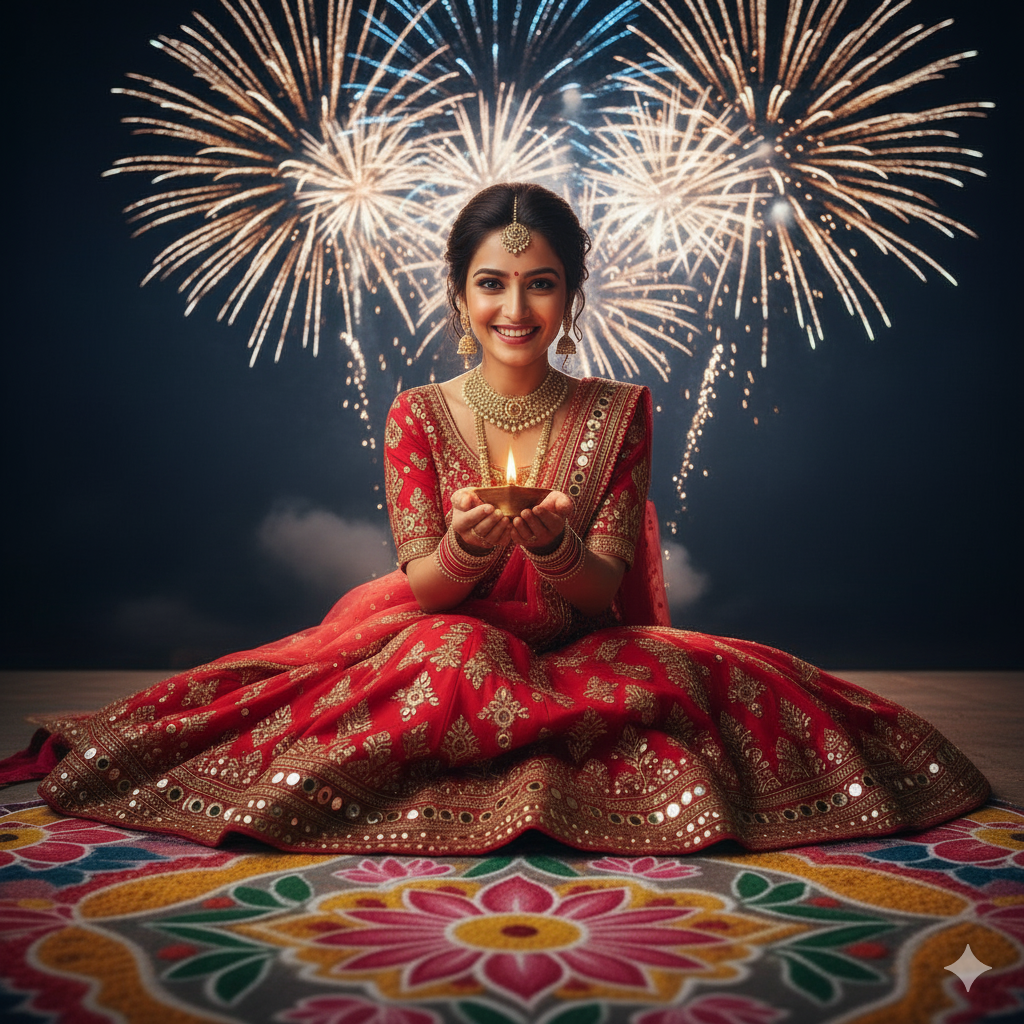 Cinematic Diwali portrait