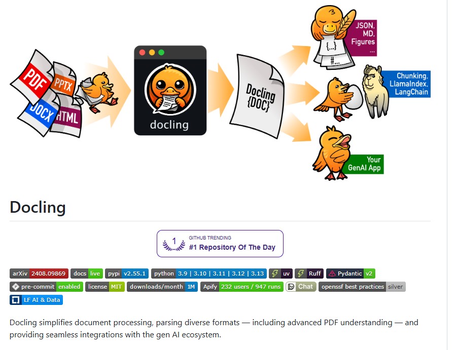 Docling: Simplifying Document Parsing and AI-Ready Data Processing