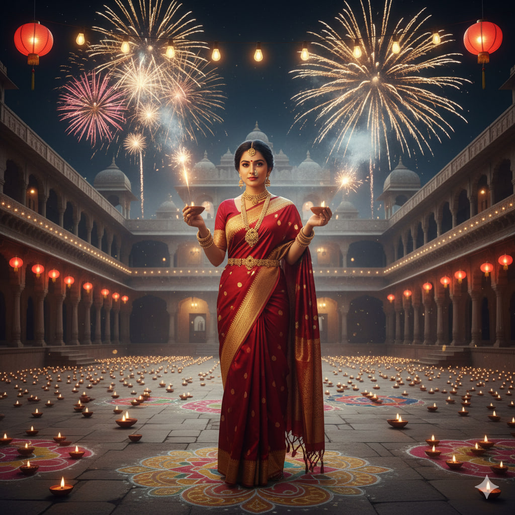 Elegant 90s Diwali shot