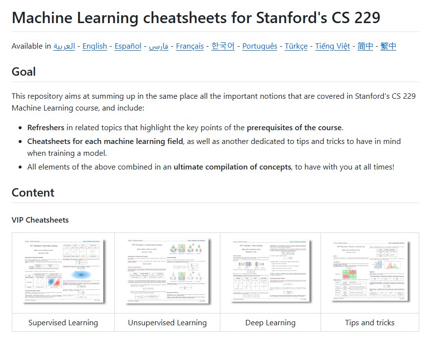 Master Machine Learning with Stanford’s CS229 Cheatsheets: The Ultimate Learning Resource