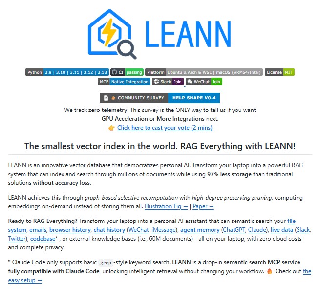 LEANN: The Future of Lightweight, Private, and Scalable Vector Databases