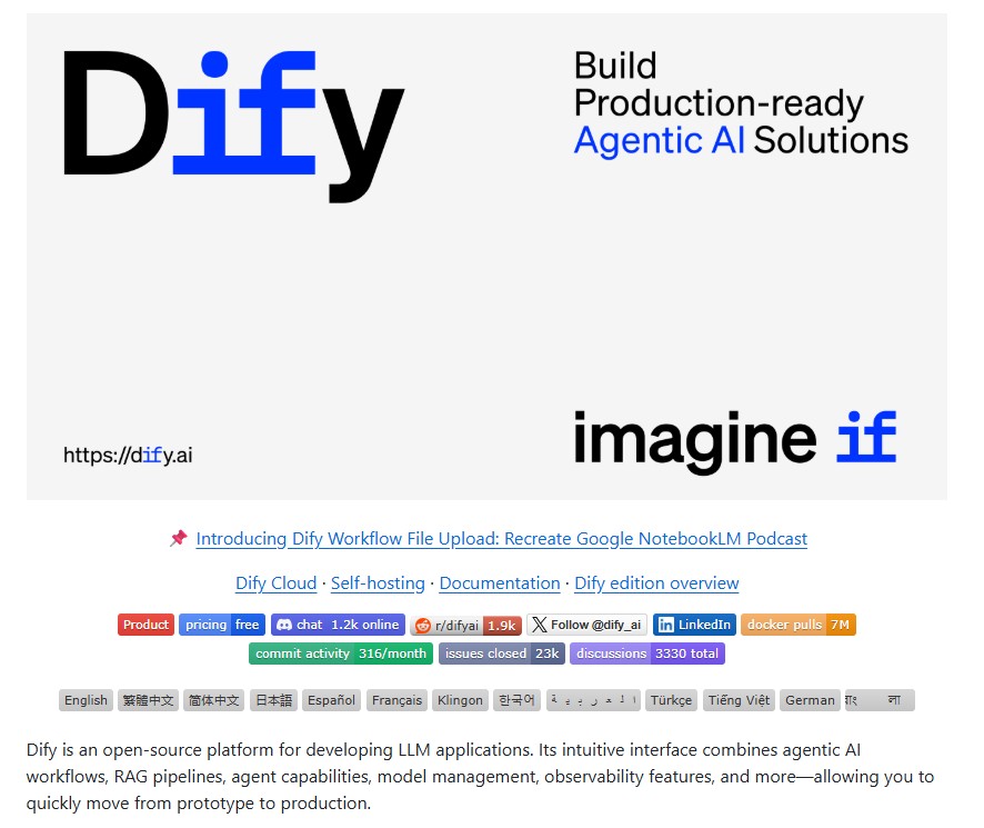 Dify: A Production-Ready Platform for Building Advanced LLM Applications
