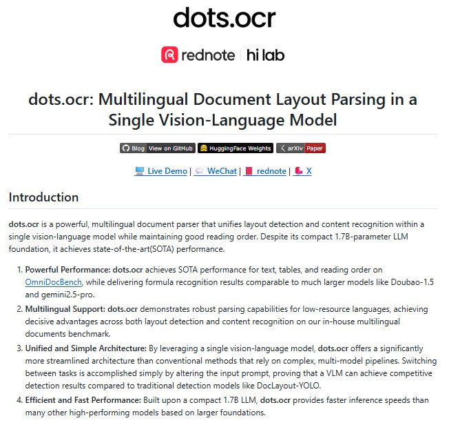 dots.ocr: The Future of Multilingual Document Understanding with Vision-Language Models