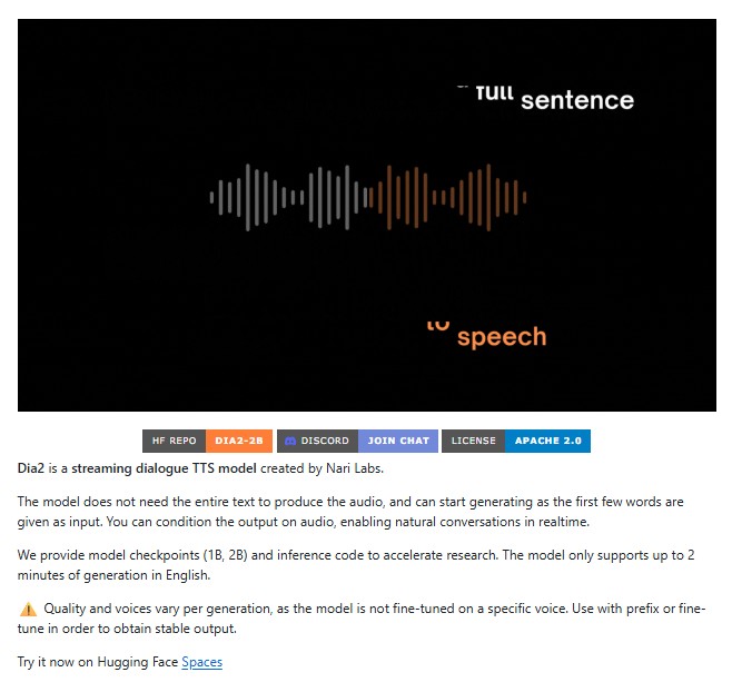 Dia2: A Breakthrough Streaming Dialogue TTS Model for Real-Time Conversational AI
